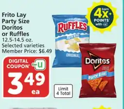 Vons Frito Lay Party Size Doritos or Ruffles offer