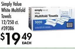 Smart & Final Simply Value White Multifold Towels offer