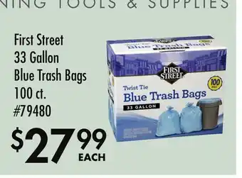 Smart & Final First Street 33 Gallon Blue Trash Bags offer