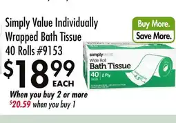 Smart & Final Simply Value Individually Wrapped Bath Tissue offer