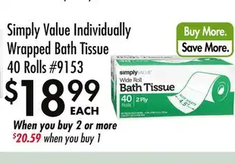 Smart & Final Simply Value Individually Wrapped Bath Tissue offer
