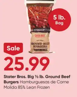 Stater Bros Stater Bros. Big 1⁄3 lb. Ground Beef Burgers offer