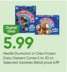 Stater Bros Nestlé Drumstick or Oreo Frozen Dairy Dessert Cones offer