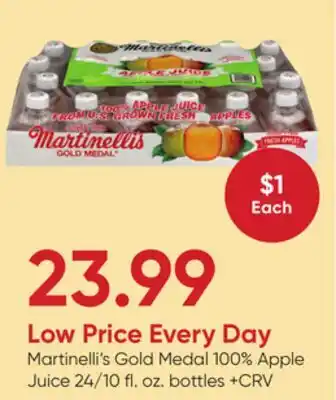 Stater Bros Martinelli's Gold Medal 100% Apple Juice offer