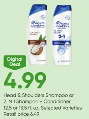 Stater Bros Head & Shoulders Shampoo or 2 IN 1 Shampoo + Conditioner offer