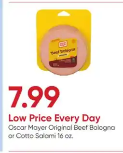 Stater Bros Oscar Mayer Original Beef Bologna or Cotto Salami offer