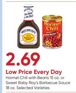 Stater Bros Hormel Chili with Beans 15 oz. or Sweet Baby Ray's Barbecue Sauce 18 oz offer