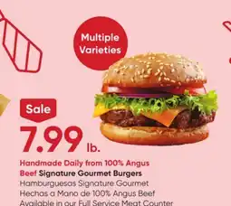 Stater Bros Handmade Daily from 100% Angus Beef Signature Gourmet Burgers offer