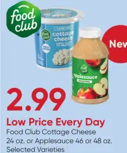 Stater Bros Food Club Cottage Cheese 24 oz. or Applesauce 46 or 48 oz offer