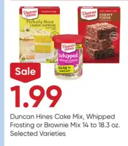 Stater Bros Duncan Hines Cake Mix, Whipped Frosting or Brownie Mix offer