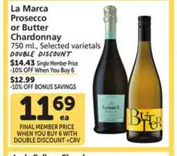 Albertsons La Marca Prosecco or Butter Chardonnay offer
