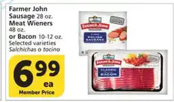 Albertsons Farmer John Sausage 28 oz. Meat Wieners 48 oz. or Bacon 10-12 oz offer
