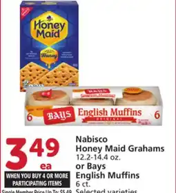 Albertsons Nabisco Honey Maid Grahams 12.2-14.4 oz. or Bays English Muffins 6 ct offer
