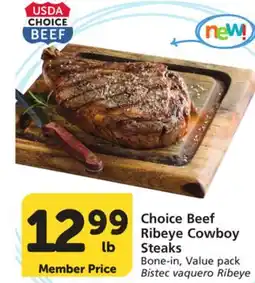 Albertsons Choice Beef Ribeye Cowboy Steaks offer