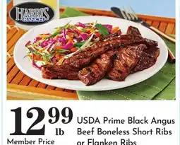 Pavilions USDA Prime Black Angus Beef Boneless Short Ribs or Flanken Ribs offer