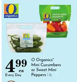 Pavilions O Organics Mini Cucumbers or Sweet Mini Peppers offer