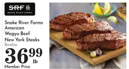 Pavilions Snake River Farms American Wagyu Beef New York Steaks offer