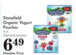 Pavilions Stonyfield Organic Yogurt Pouches offer