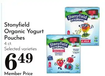 Pavilions Stonyfield Organic Yogurt Pouches offer