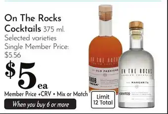 Pavilions On The Rocks Cocktails offer