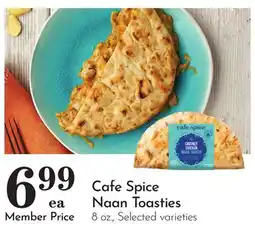 Pavilions Cafe Spice Naan Toasties offer