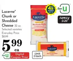 Pavilions Lucerne Chunk or Shredded Cheese offer