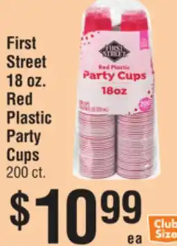 Smart & Final First Street 18 oz. Red Plastic Party Cups offer