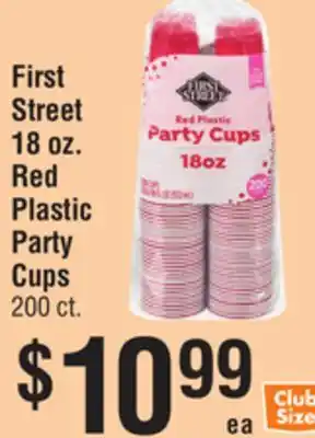 Smart & Final First Street 18 oz. Red Plastic Party Cups offer