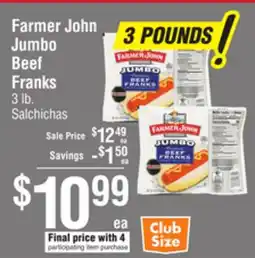 Smart & Final Farmer John Jumbo Beef Franks offer