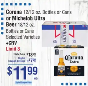 Smart & Final Corona or Michelob Ultra Beer offer