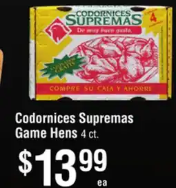 Smart & Final Codornices Supremas Game Hens offer