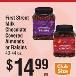 Smart & Final First Street Milk Chocolate Covered Almonds or Raisins offer