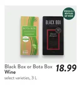Fresh Thyme Black Box or Bota Box Wine offer