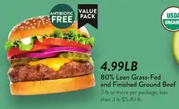 Fresh Thyme 80% Lean Grass-Fed and Finished Ground Beef offer