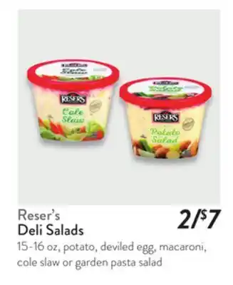 Fresh Thyme Reser's Deli Salads offer