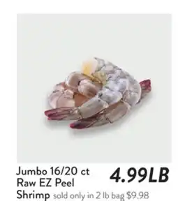 Fresh Thyme Jumbo 16/20 ct Raw EZ Peel Shrimp offer