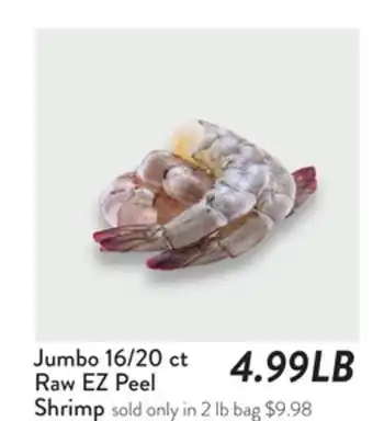 Fresh Thyme Jumbo 16/20 ct Raw EZ Peel Shrimp offer