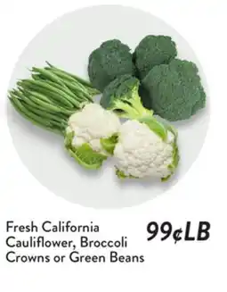 Fresh Thyme Fresh California Cauliflower, Broccoli Crowns or Green Beans offer