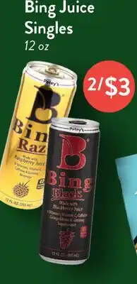 Fresh Thyme Bing Juice Singles offer
