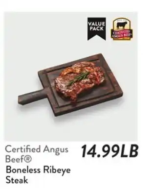 Fresh Thyme Certified Angus Beef Boneless Ribeye offer