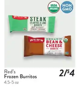 Fresh Thyme Red's Frozen Burritos offer