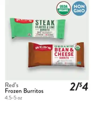 Fresh Thyme Red's Frozen Burritos offer