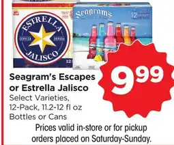 Food 4 Less Seagram's Escapes or Estrella Jalisco offer