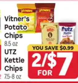 Tony’s Fresh Market Vitner's Potato Chips 8.5 oz, UTZ Kettle Chips 7.5-8 oz offer