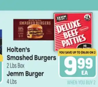 Tony’s Fresh Market Holten's Smashed Burgers 2 Lbs Box Jemm Burger 4 Lbs offer