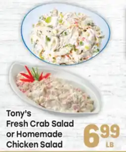 Tony’s Fresh Market Tony's Fresh Crab Salad Homemade or Homemade Chicken Salad offer