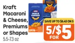 Tony’s Fresh Market Kraft Macaroni & Cheese, Premiums or Shapes offer