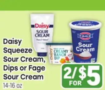 Tony’s Fresh Market Daisy Squeeze Sour Cream, Dips or Fage Sour Cream offer
