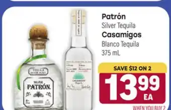 Tony’s Fresh Market Patrón Silver Tequila, Casamigos Blanco Tequila offer