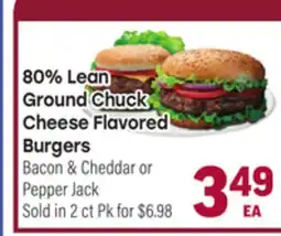 Tony’s Fresh Market 80% Lean Ground Chuck Cheese Flavored Burgers offer